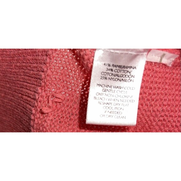 LOFT Sweater Pink/Coral Lace Neck Women’s Size Small - Picture 4 of 7